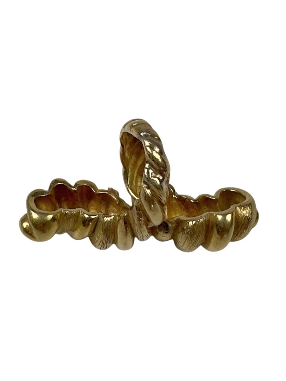 Vintage Gold Plated Dome Croissant Twisted Cocktail Ring Size 4 - Picture 5 of 6